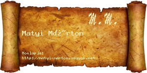 Matyi Márton névjegykártya